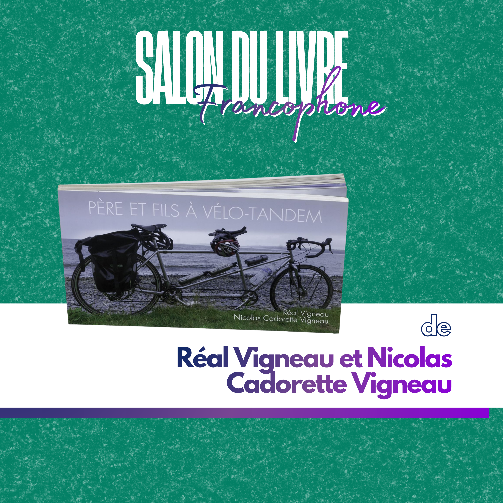 Père et fils à vélo-tandem